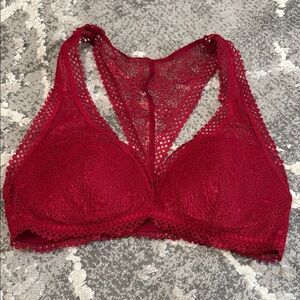 Victoria's Secret Red Lace Racerback Bralette Size S
